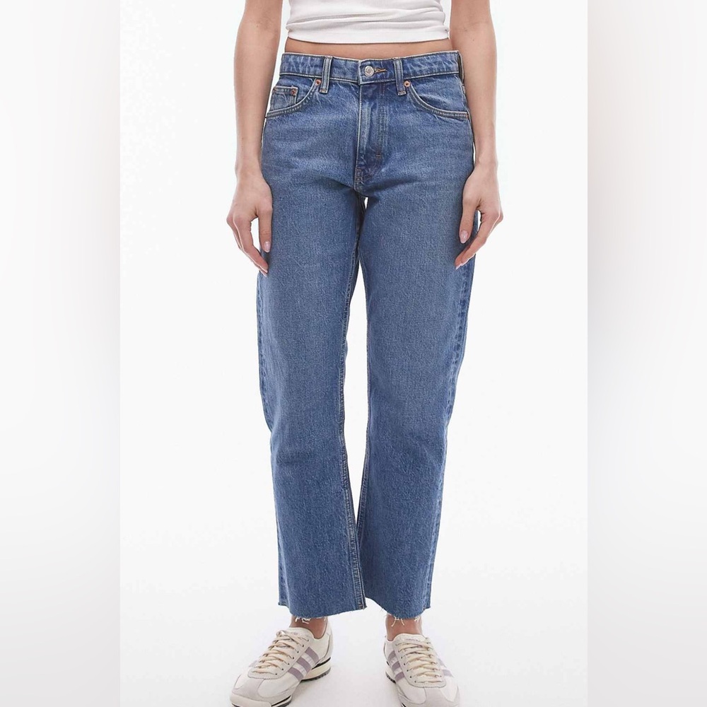 Classic Blue Women's Jeans, Straight leg, cropped, Topshop( size w26, l 30)